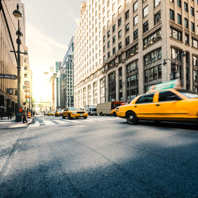 Street view of the neighborhood near London Terrace Gardens in New York, New York