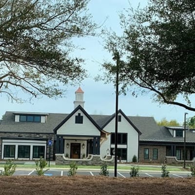 Main entrance and landscaping at Westminster Memory Care in Aiken, South Carolina