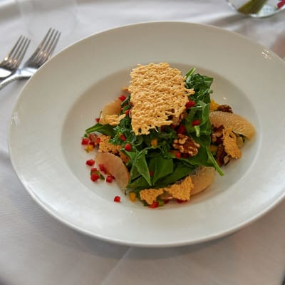 Gourmet appetizers served in the dining room at Celebration Village Forsyth in Suwanee, Georgia