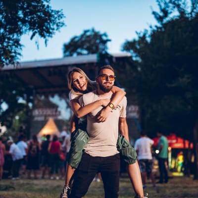 Residents at a concert near Bellrock Summer Street in Houston, Texas