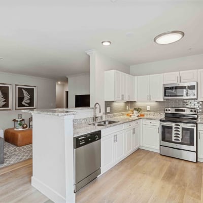 Nice cute dining area in a model home at Sofi at Salem Station in Salem, Massachusetts