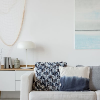 A furnished living room at Ocotillo Heights in Twentynine Palms, California