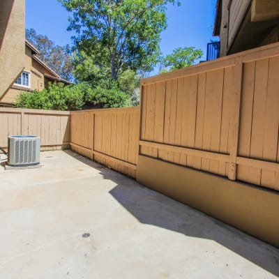 private patio at River Place in Lakeside, California