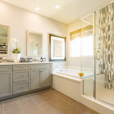 a bathroom with plenty of storage at Sunflower Terrace in Twentynine Palms, California