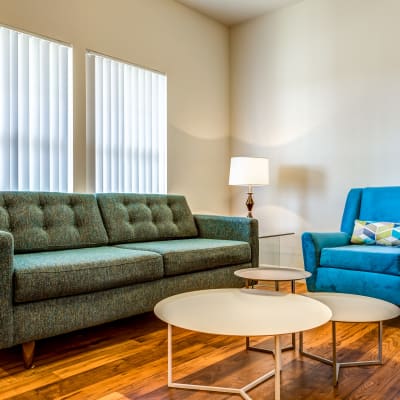 a comfortable sitting area at Seaside Village in Oceanside, California