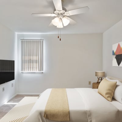 A furnished bedroom in a home at Castle Acres in Norfolk, Virginia