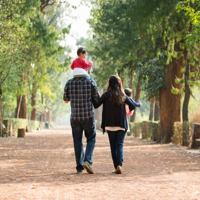 a family out for a walk at the nearby park at Wood Road in Annapolis, Maryland