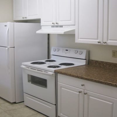 lots of storage space in the kitchens at Terrace View Villas in San Diego, California