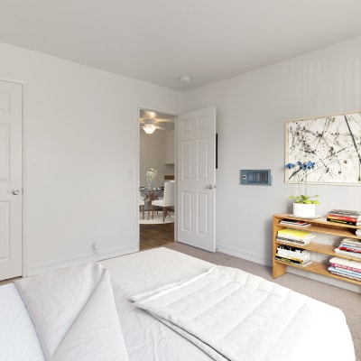 a cozy bedroom space at Terrace View Villas in San Diego, California