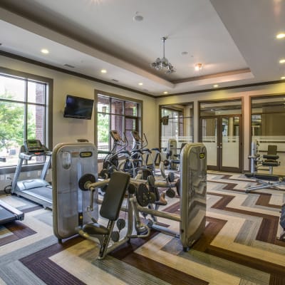 Spacious fitness center at 17 Barkley in Gaithersburg, Maryland