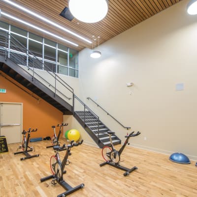 Modern decor in the clubhouse at 2900 on First Apartments in Seattle, Washington