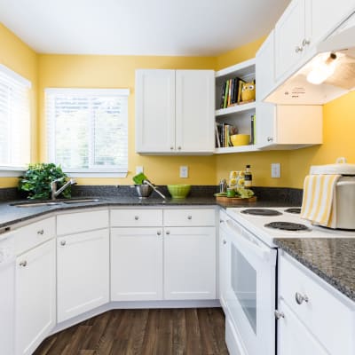 Modern kitchen in a model home at Skyline at Murrayhill in Beaverton, Oregon