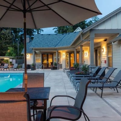 Pool deck at The Jones in Hillsboro, Oregon