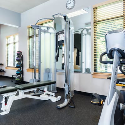 Spacious fitness center at Avery at Orenco Station in Hillsboro, Oregon