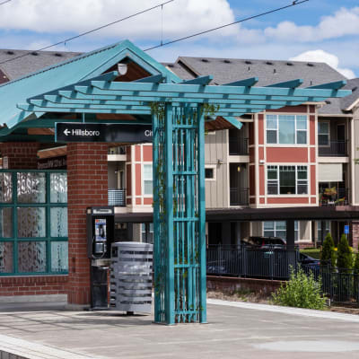 Train station near Avery at Orenco Station in Hillsboro, Oregon