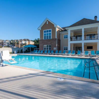 Resort style swimming pool to cool off in at The Reserve at White Oak in Garner, North Carolina