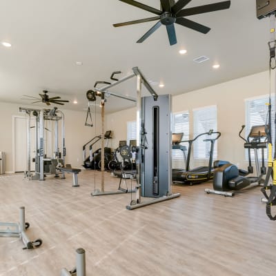Huge fitness center ready for you to workout in anytime at BB Living Light Farms in Celina, Texas