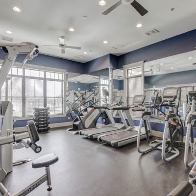 Resident checking watch after working out at Mountain View in Fallon, Nevada