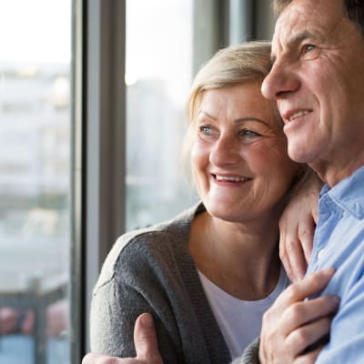 Resident couple enjoying their home at Mariposa at Hunter Road in San Marcos, Texas