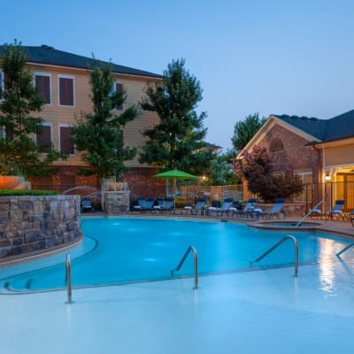 Pool area with tons of areas to sit and relax in at Cantare at Indian Lake Village in Hendersonville, Tennessee