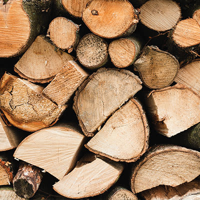 Stack of fire wood at Sandhill Shores in Stillwater, Minnesota