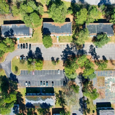 Overhead view of Pine Crest Apartment Homes in North Augusta, South Carolina