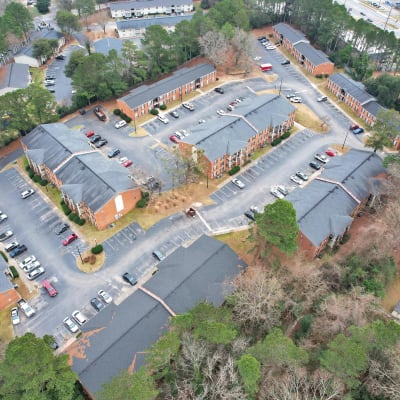 An aerial view of Residence at Riverside in Austell, Georgia