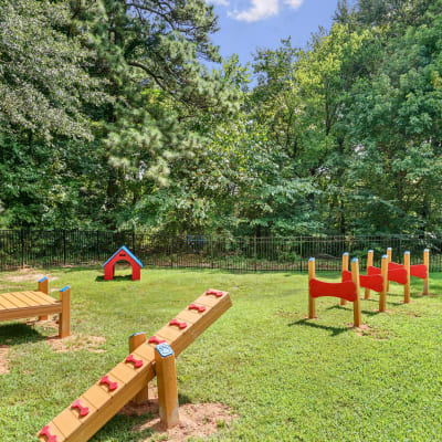 A dog course in the dog park at Silver Creek Crossing in Austell, Georgia