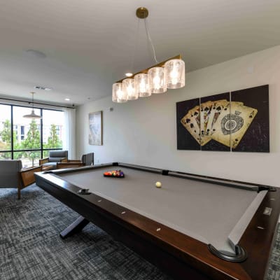 Pool table in the clubroom at Somerset in McDonough, Georgia