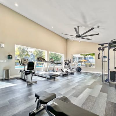 Fitness center at The Emery at Terra Nova in Chula Vista, California