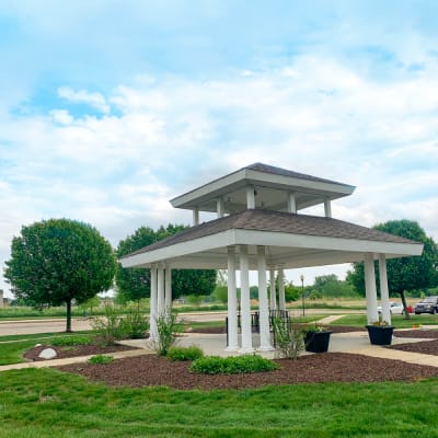 Resident lacing up his running shoes for a run on the track near Beaumont in East Lansing, Michigan