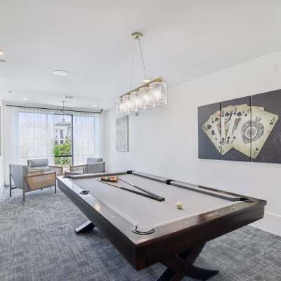Pool table in the clubroom at Somerset in McDonough, Georgia