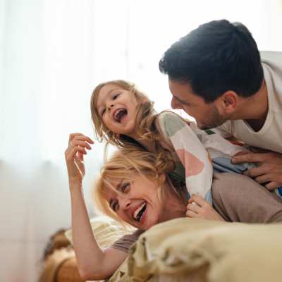 A happy resident family at Wildwood Creek in Grapevine,Texas