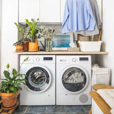 Washer and dryer in home at Walker Landing in Aurora, Colorado, 