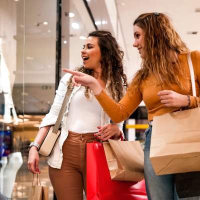 Women shopping nearby Walker Landing in Aurora, Colorado, 