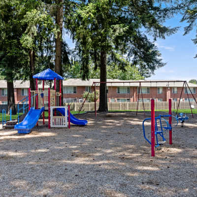 Playground at park near Parkway in Joint Base Lewis McChord, Washington