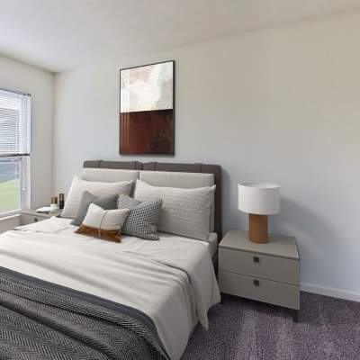 Resident lacing up his running shoes for a run on the track near Catalina Shores in Muskegon, Michigan