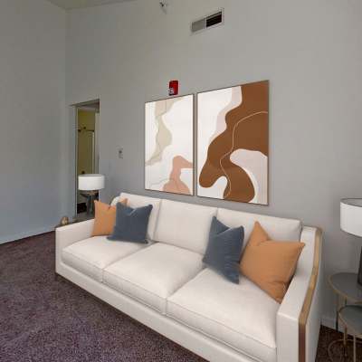 Resident lacing up his running shoes for a run on the track near Catalina Shores in Muskegon, Michigan