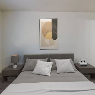 Resident lacing up his running shoes for a run on the track near Chesapeake Landing in Muskegon, Michigan