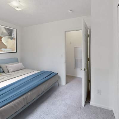 Resident lacing up his running shoes for a run on the track near Legacy Parke Apartments in Charlotte, Michigan