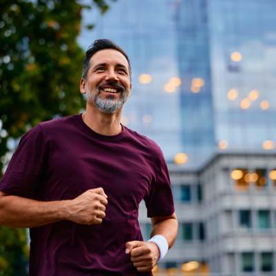 Man doing jogging near Novel Midtown in Atlanta, Georgia