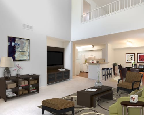 Open concept layout at Vista at Town Green in Elmsford, New York
