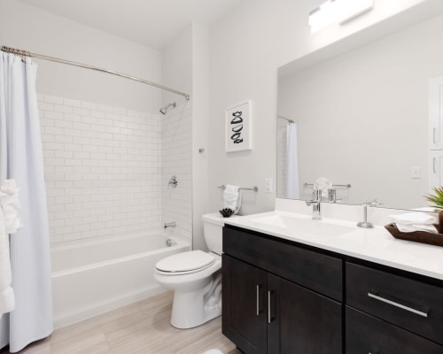 Bathroom in a model home at Station Row Apartments in PROVIDENCE, Rhode Island
