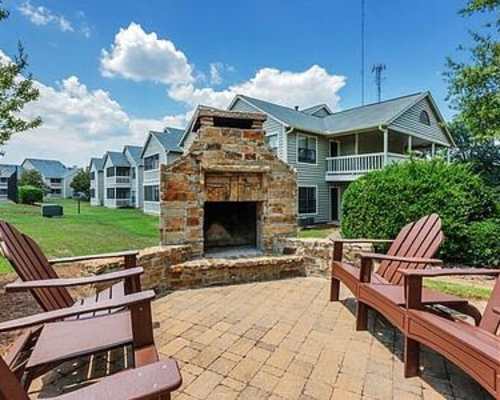 Outdoor fireplace at The Patrician at 444 in Macon, Georgia