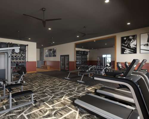 State-of-art fitness center at Cavalry at Liberty Hill in Georgetown, Texas, 