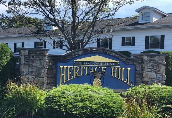 Entrance sign at Heritage Hill Senior Community in Weatherly, Pennsylvania