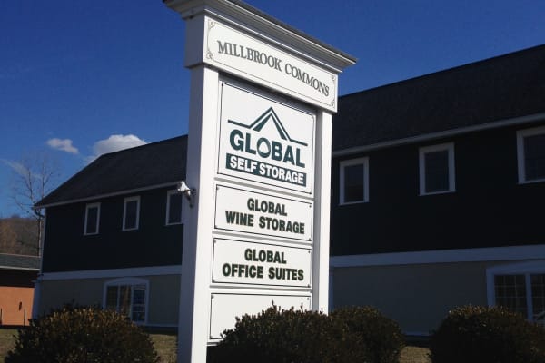 Signage at Global Self Storage in Millbrook, NY