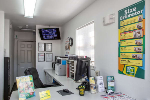 Office reception at Metro Self Storage in Houston, Texas