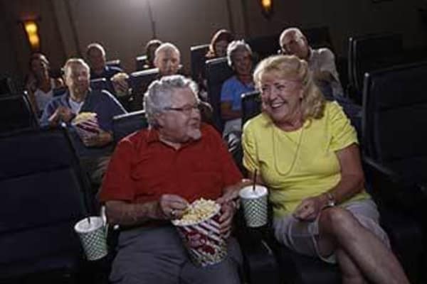 Senior citizens at the movies at Discovery Commons At Wildewood in California, Maryland.
