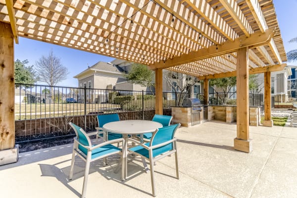 Pool area at The Villas at River Park West in Richmond, TX
